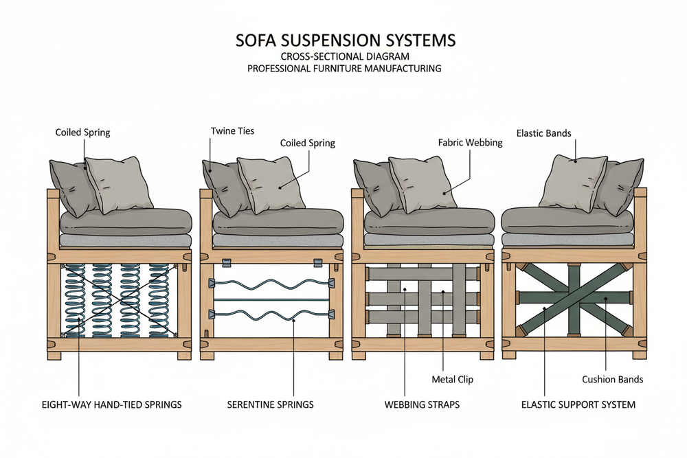 ergonomic sofa lumbar support system diagram