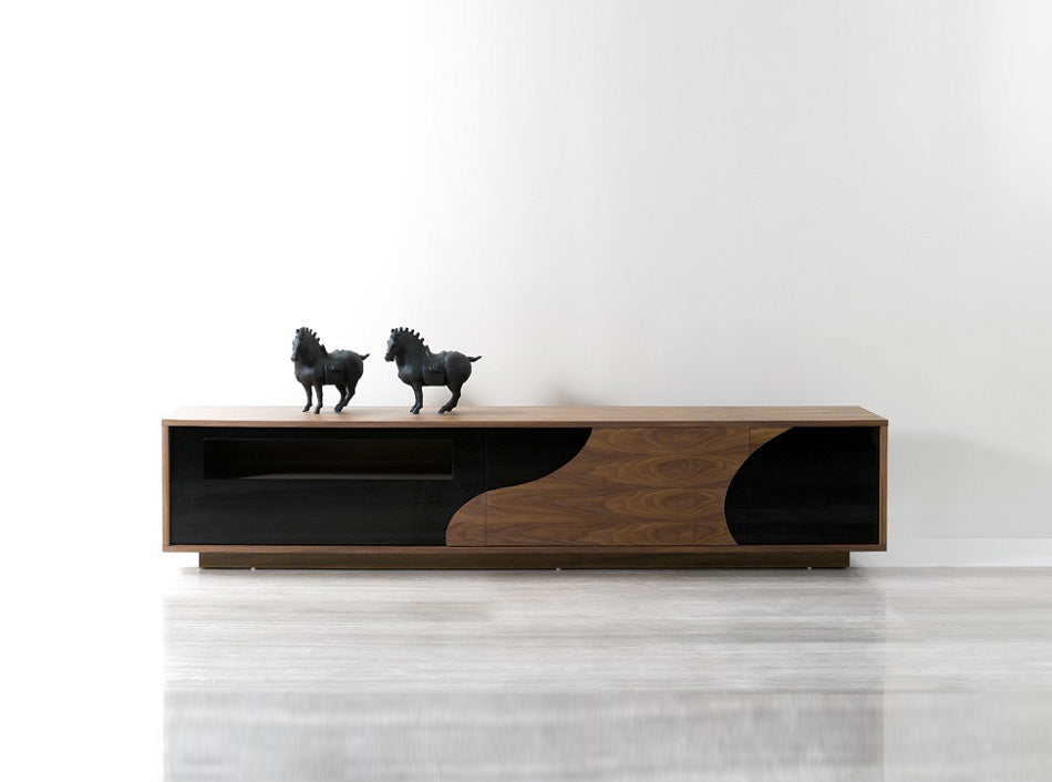 101F Modern TV Stand in Walnut and Black Finish - Featured Photo
