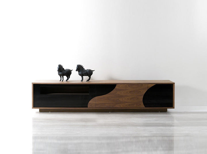 101F Modern TV Stand in Walnut and Black Finish - Featured Photo