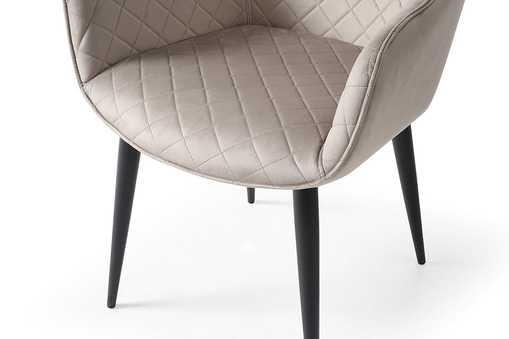 1117 Beige Leather Chair - Close-up View of Chair Seat and Material
