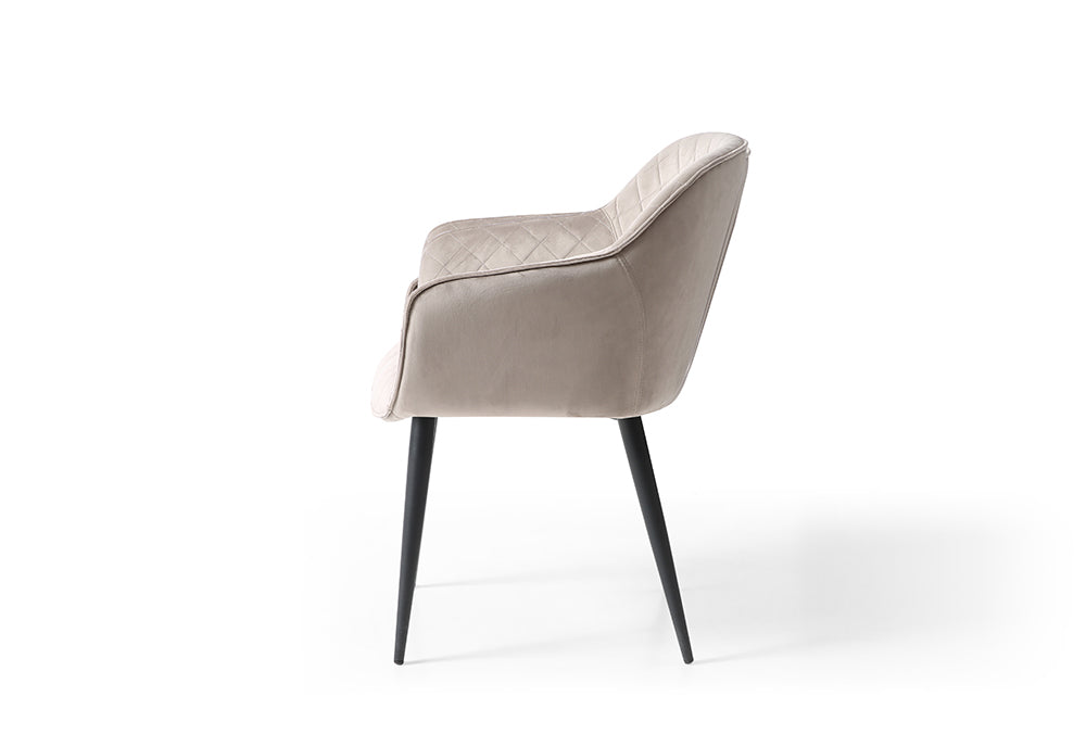 1117 Beige Leather Chair - Side View of Chair