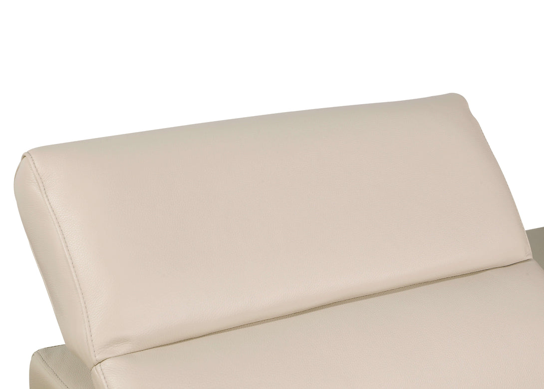 Divanitalia 1126 Power Reclining Living Room Set in Beige Italian Leather - View of Adjustable Headrest