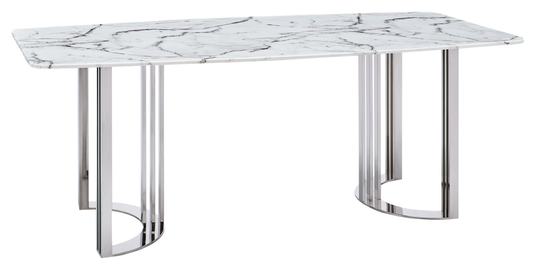 131 Marble Dining Table - Angled View of the Front