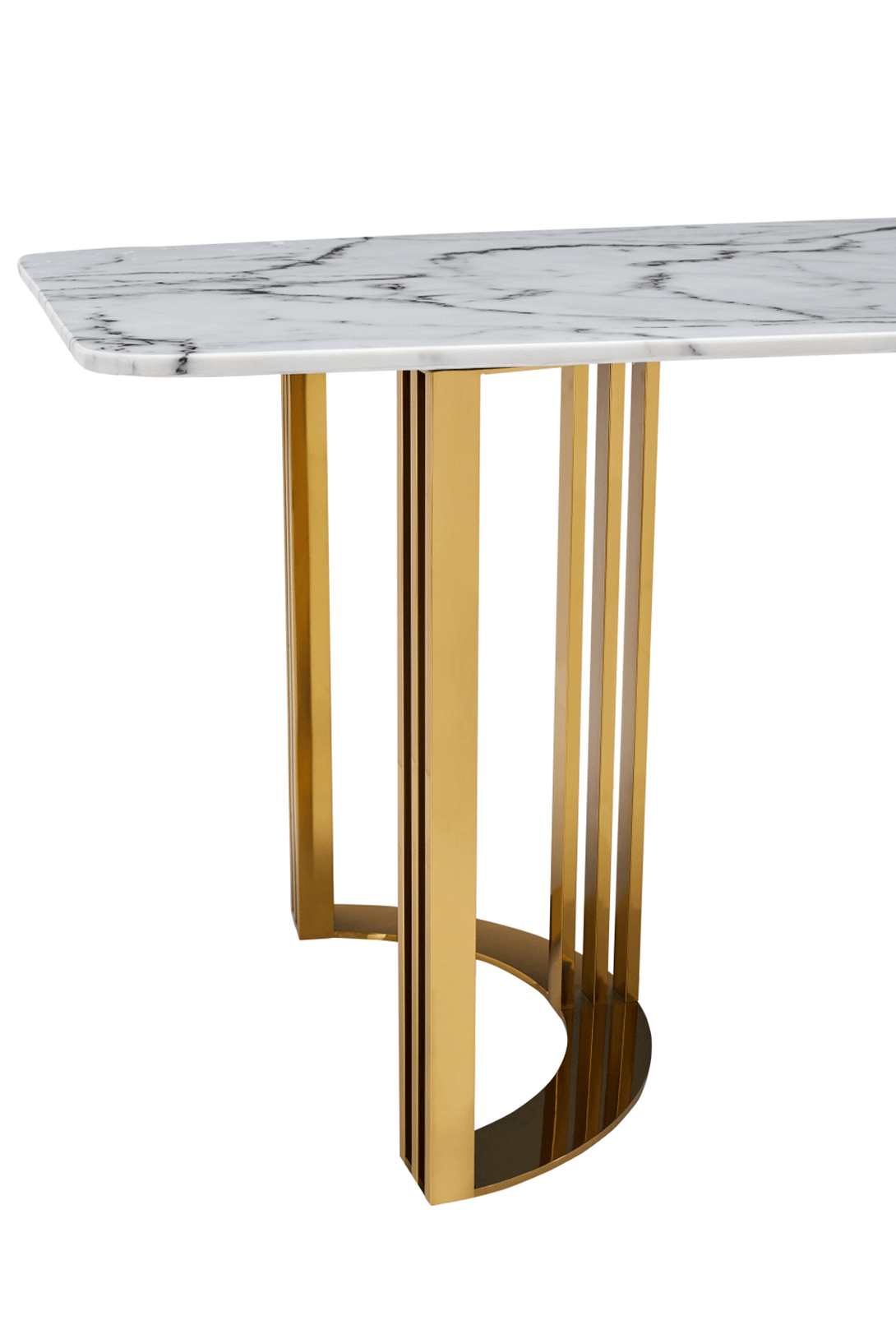 131 Marble Table in Gold - View of Stainless Steel Gold Table Legs