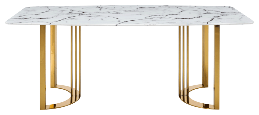 131 Marble Table in Gold - Side View