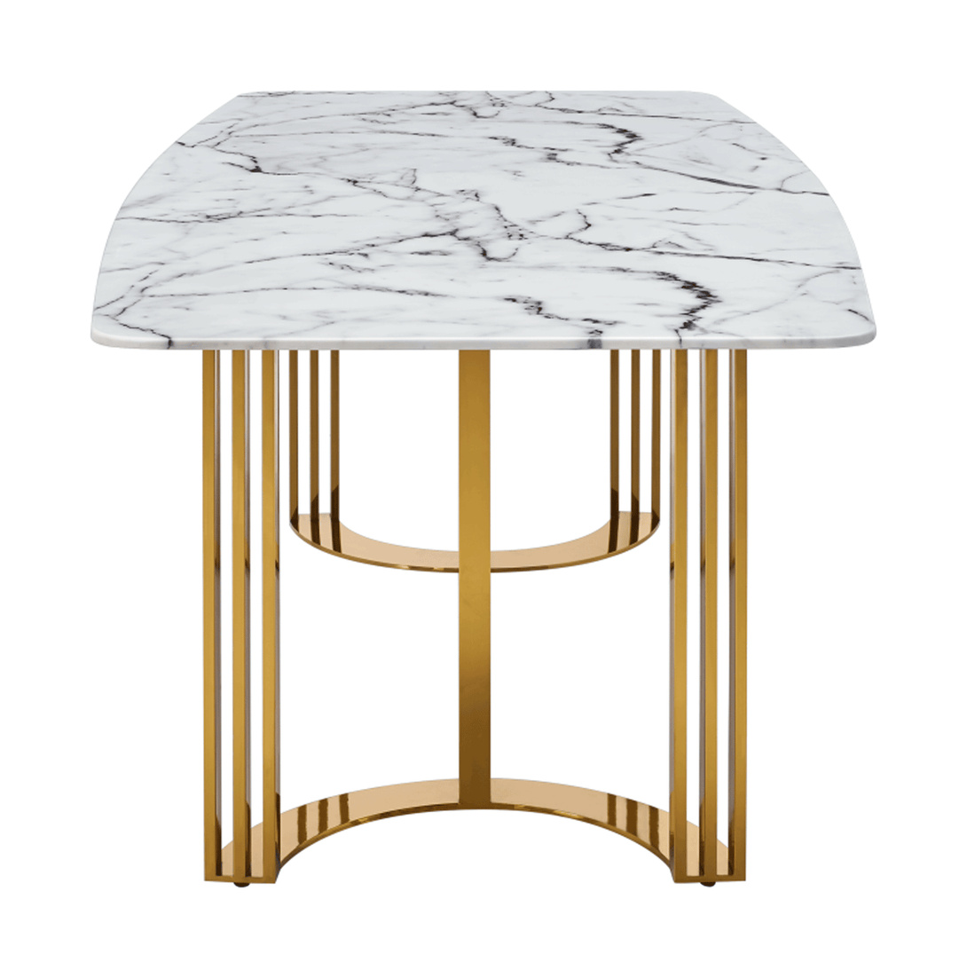 131 Marble Table in Gold - View from the End of Table