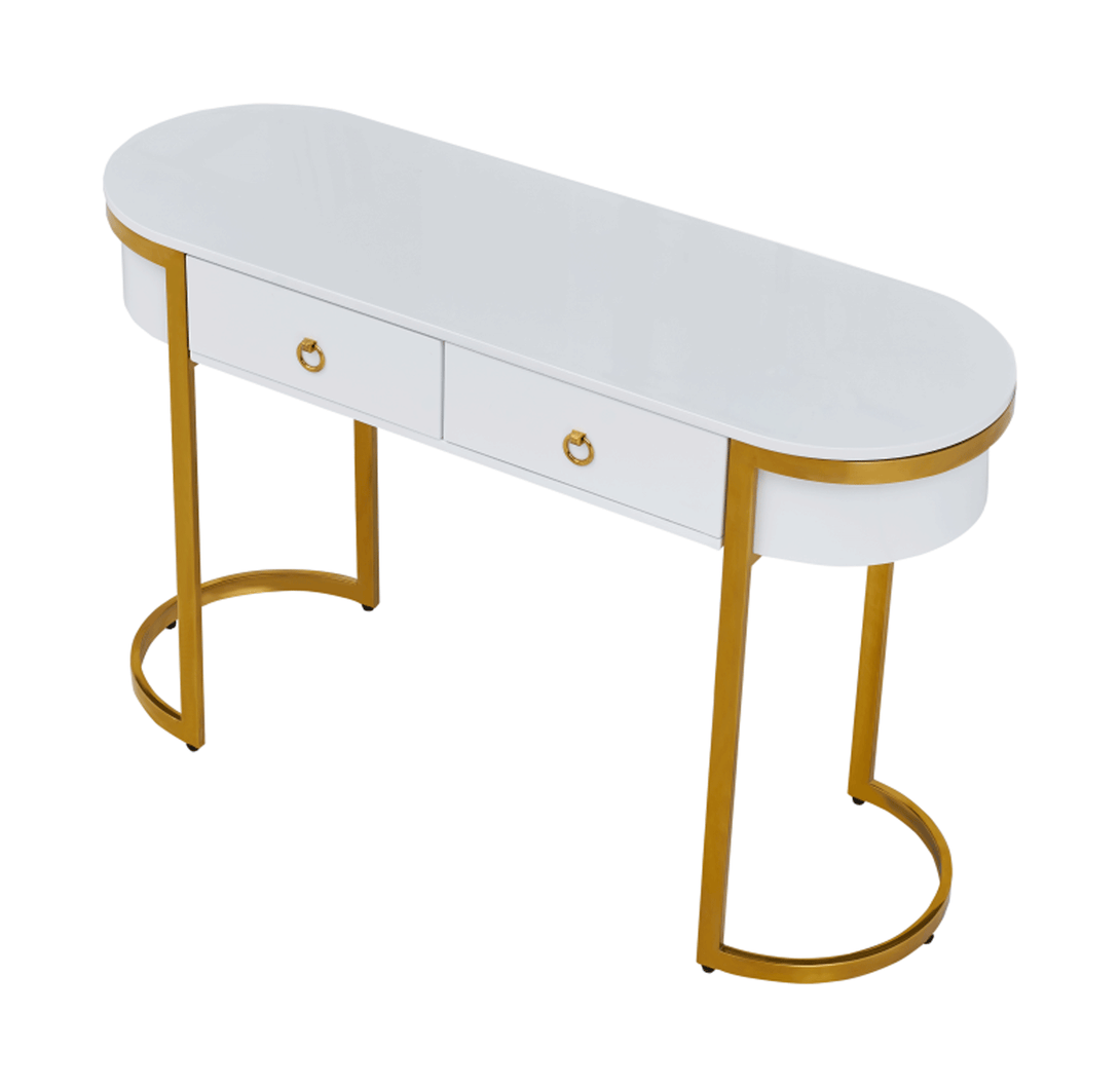 131 Marble Buffet in Gold - Arial View of Buffet with White Transparent Background