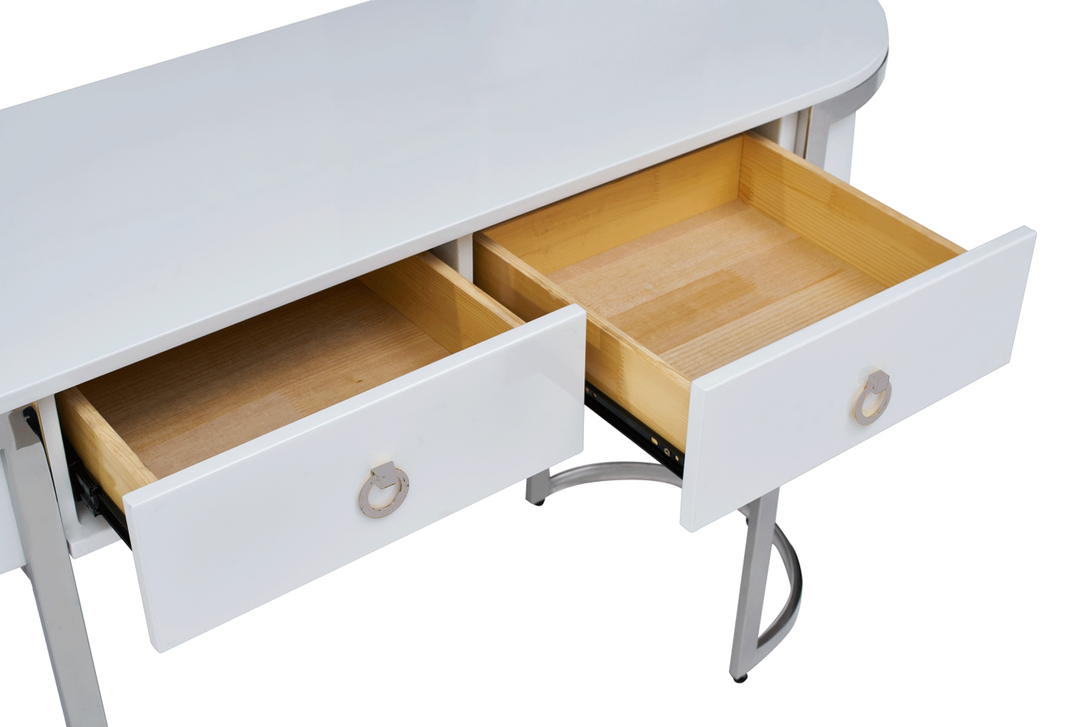 131 Marble Dining Table - Close-Up View of Buffet Drawers Opened