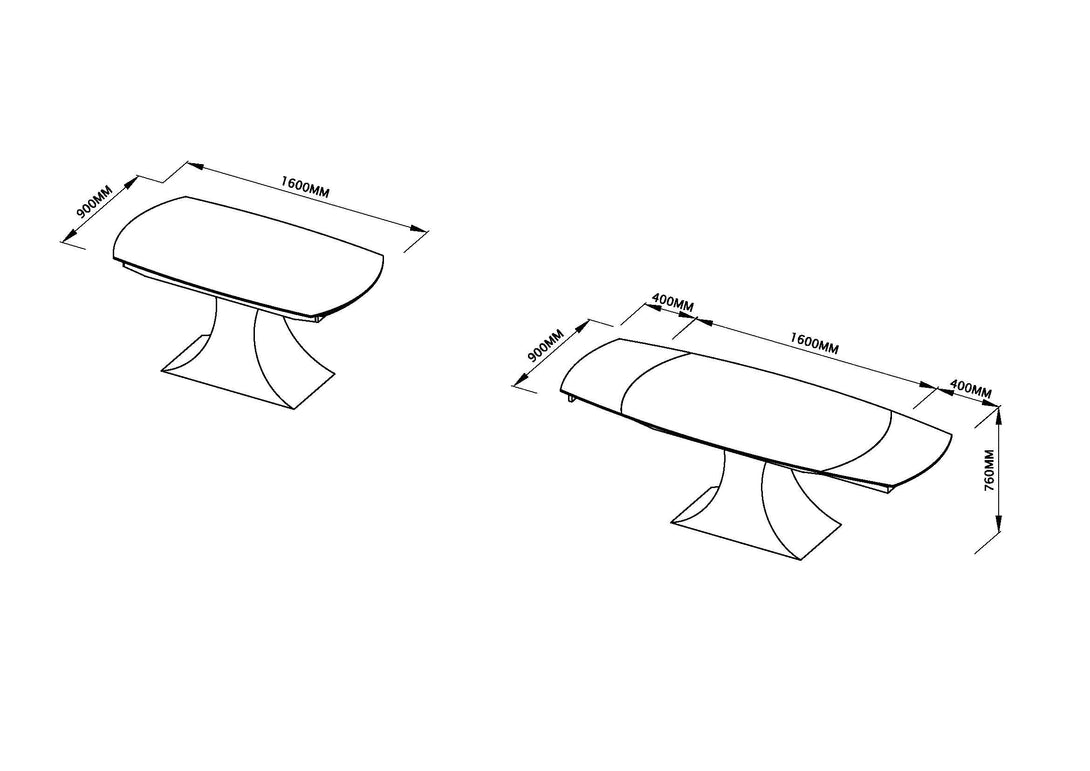 9035 Dining Table - Dimension Sheet