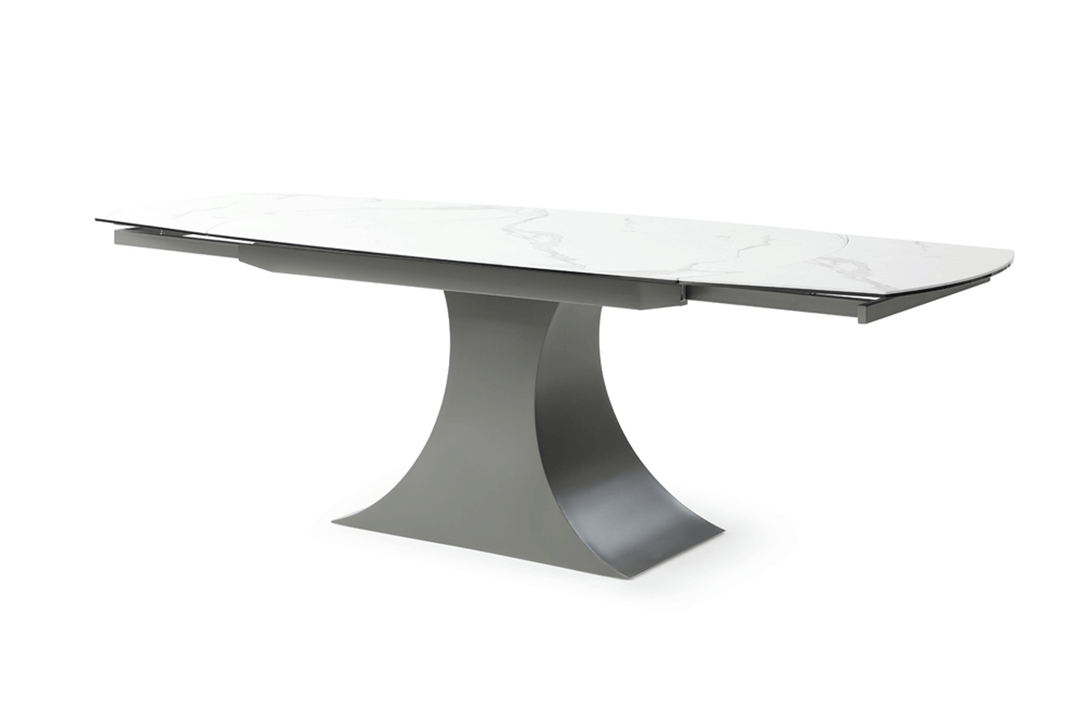 9035 Dining Table - Angled View of the Front with Extentions Fully-Extended