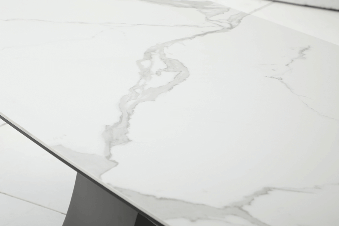 9035 63" Marble Dining Table - Zoomed-In View of Faux-Marble Table Top 2