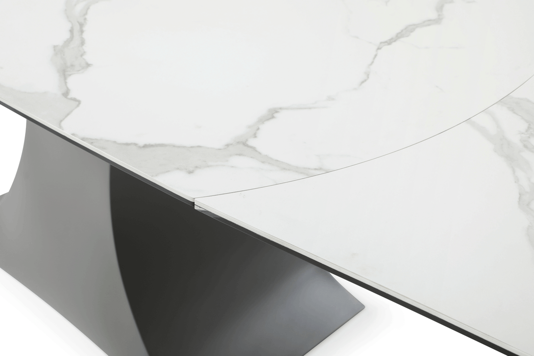 9035 63" Marble Dining Table - Zoomed-In View of Faux-Marble Table Top