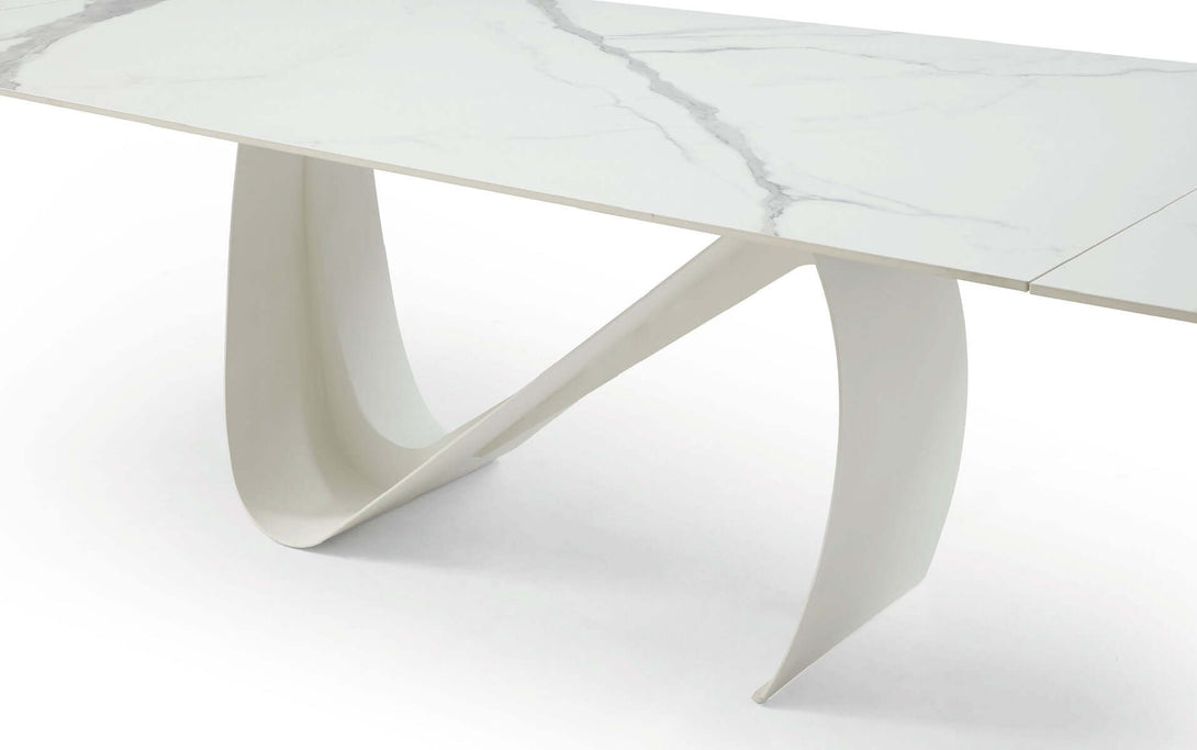 9087 White Dining Table - View of White Table Base