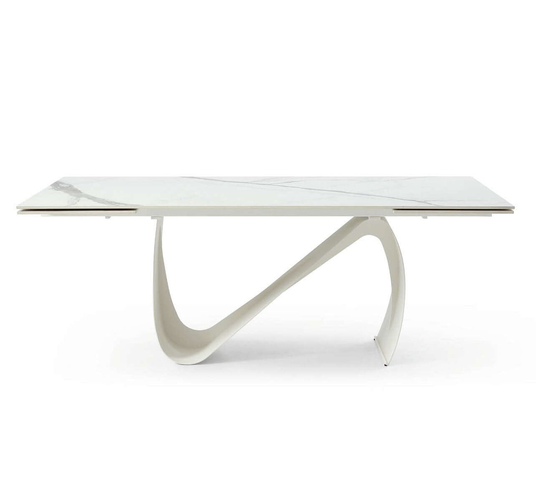 9087 White Dining Table - Side View of Table