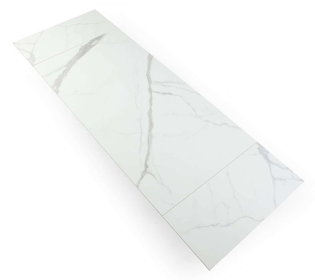 9087 White Dining Table - View of Table Top Extention Fully-Extended