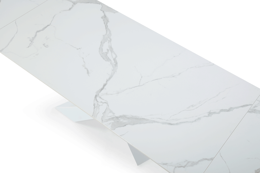 9113 71" White Dining Table - Zoomed-In View of the of Table Top