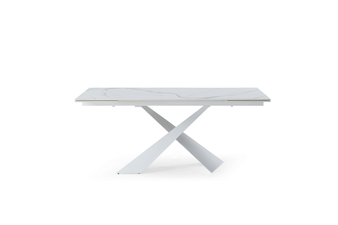 9113 71" White Dining Table - View of Side of Table