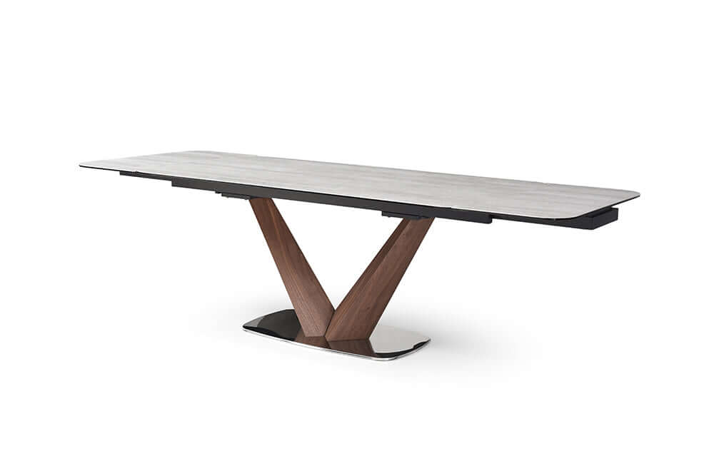 9188 71" White Dining Table - Side View