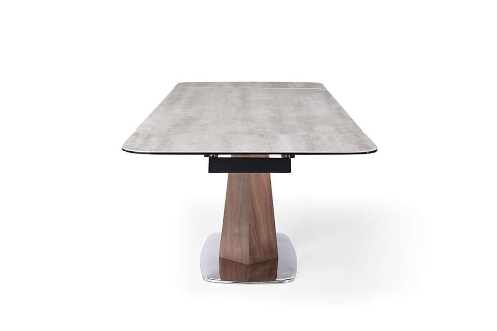 9188 71" White Dining Table - Side View of Table from the End