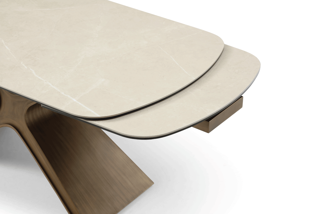  9368 Dining Table - Arial View of the of Table with Table Extentions Mechanism