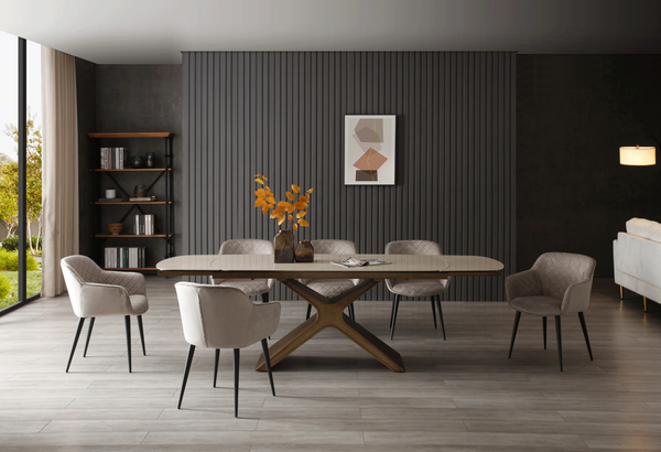 9368 Dining Table and Dining Room Set with Beige Dining Chairs - Featured Photos