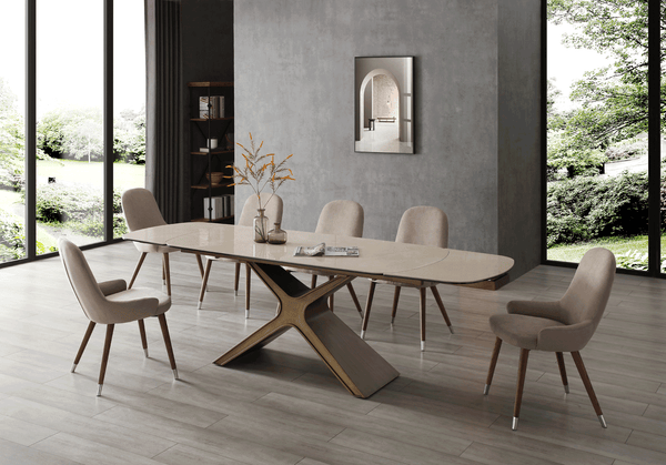 9368 Dining Table and Dining Room Set with Light Beige Chairs - Featured Photo