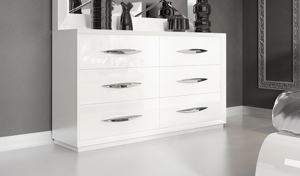 Carmen - Double Dresser with Glossy White Finish