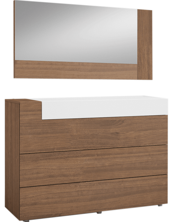 Mar - Modern Single Dresser with Natural Walnut Finish