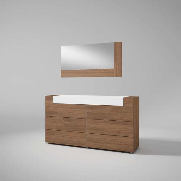 Mar - Modern Double Dresser with Natural Walnut Finish