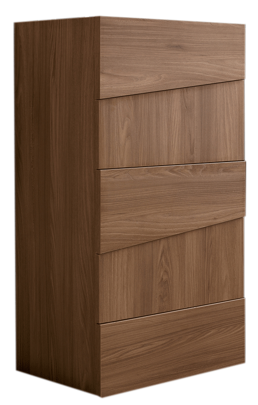 Storm - 5-Drawer Modern Chest with Natural Elm Brown Finish