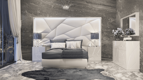 Majesty Bed Set in White High Gloss