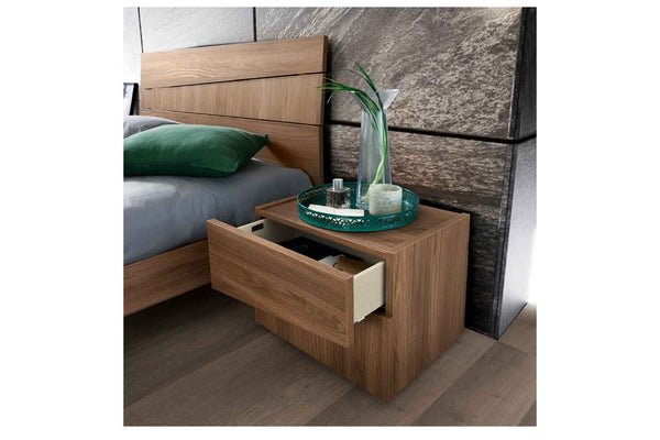 Storm - 2-Drawer Modern Nightstand with Natural Elm Brown Finish
