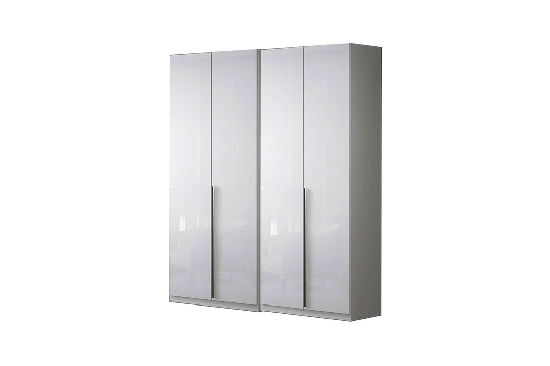 2 high-gloss white bedroom wardrobe with 2-doors on a white background