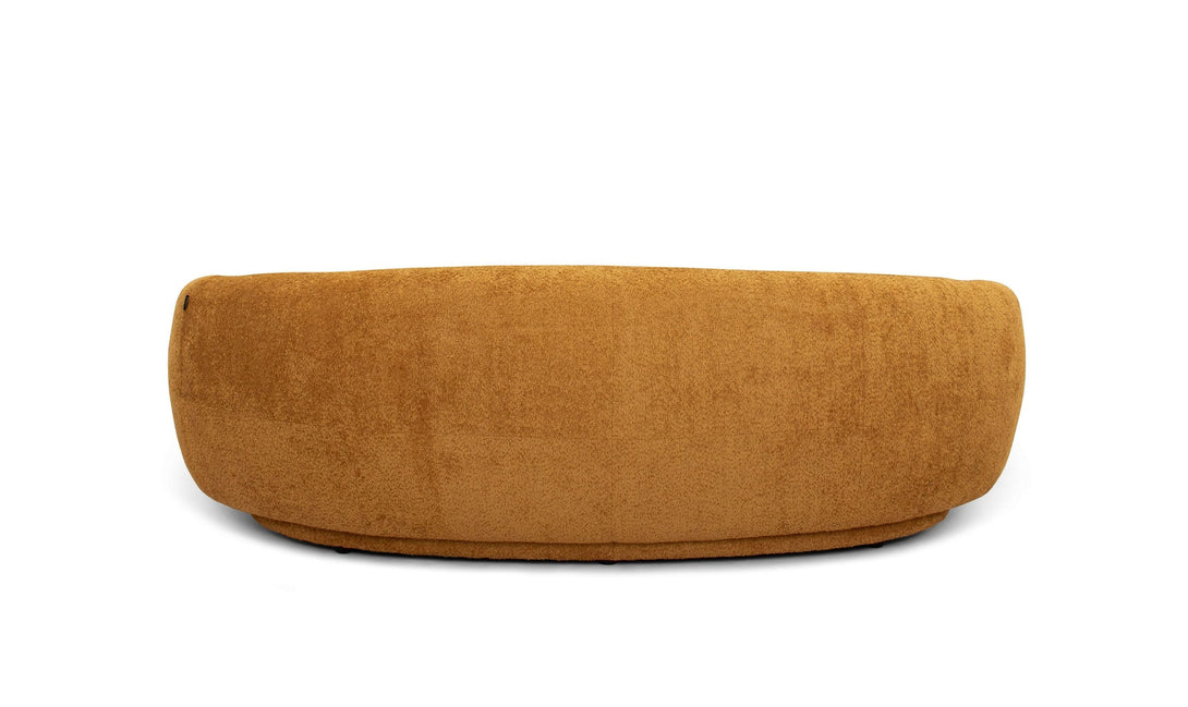 Divani Casa Yolonda - Modern Curved Orange Fabric Fabric Sofa - Rear View of Sofa on White Transparent Background