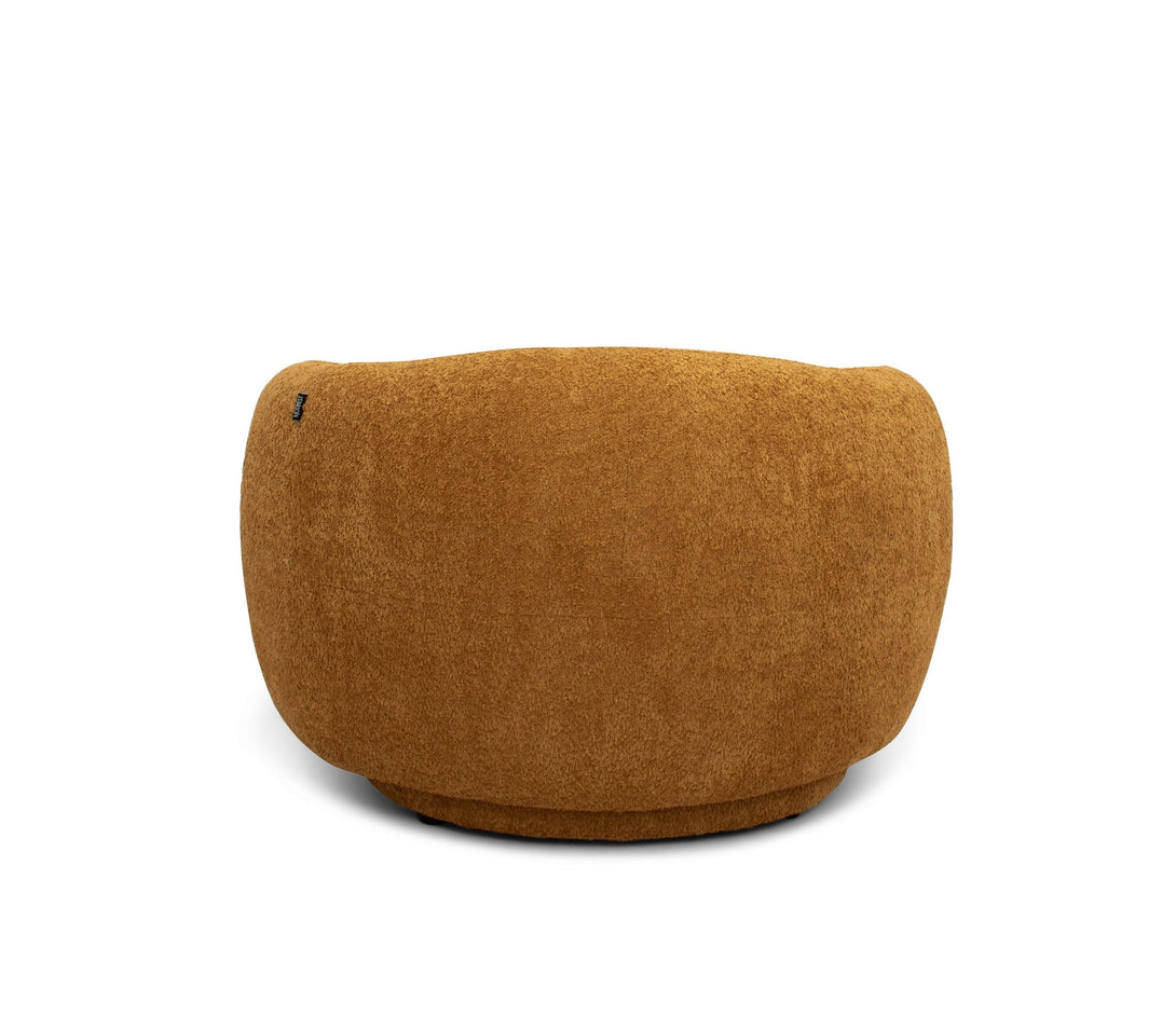 Divani Casa Yolonda - Modern Curved Orange Fabric Chair - Rear View of Chair
