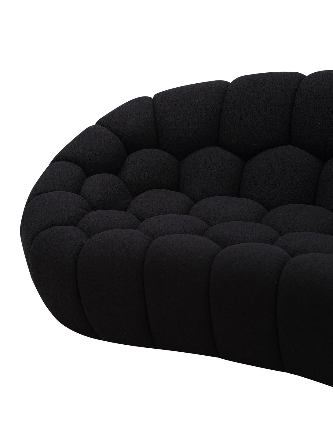 Divani Casa Yolonda - Modern Curved Black Fabric Chair - View of Fabric Chair Arm
