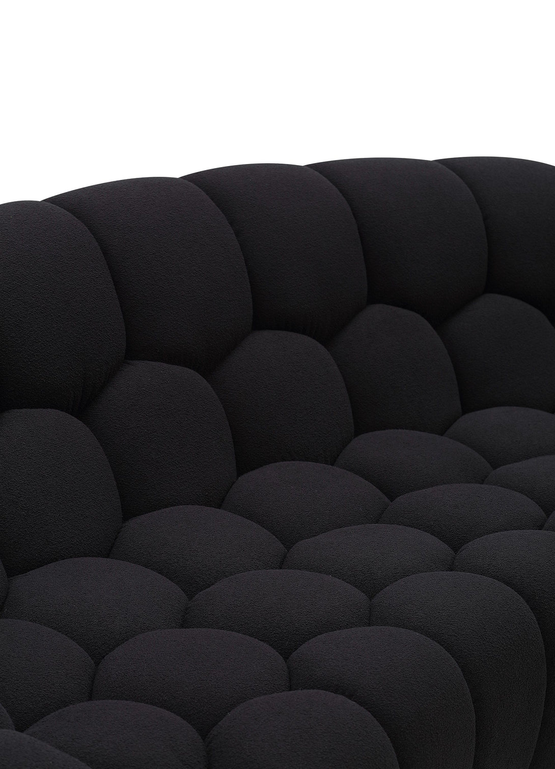 Divani Casa Yolonda - Modern Curved Black Fabric Chair - View of Hexagonal Fabric Pattern
