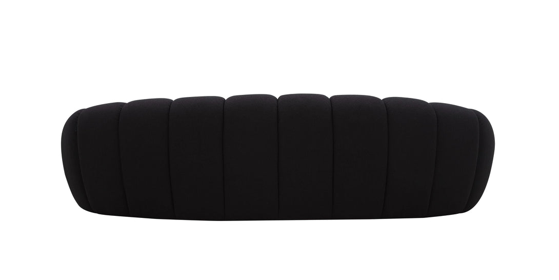 Divani Casa Yolonda - Modern Curved Black Fabric Sofa - Rear View of Sofa