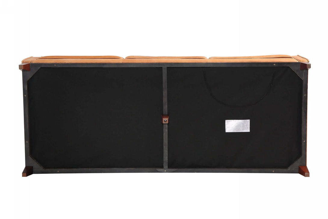 Divani Casa Naylor - Modern Brown Italian Leather Split Sofa - View of the bottom underside of the sofa on a white transparent background