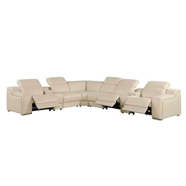 Divanitalia 1116 Modular Sectional in Beige with Power Recliners