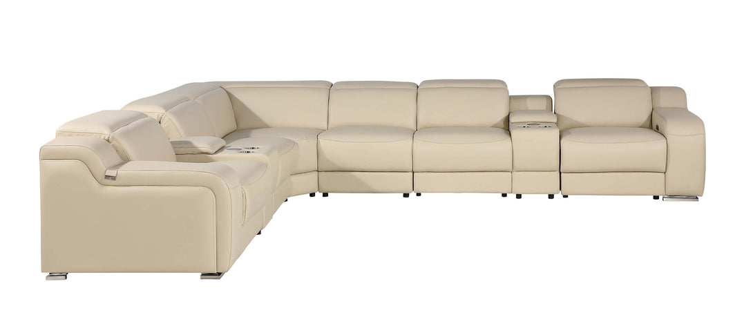 Divanitalia 1116 Modular Sectional in Beige with Power Recliners - View From Right Side