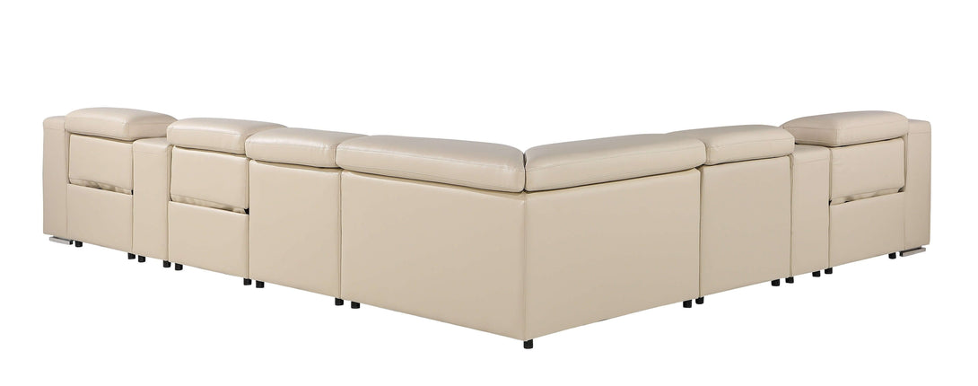 Divanitalia 1116 Modular Sectional in Beige with Power Recliners - View From Rear