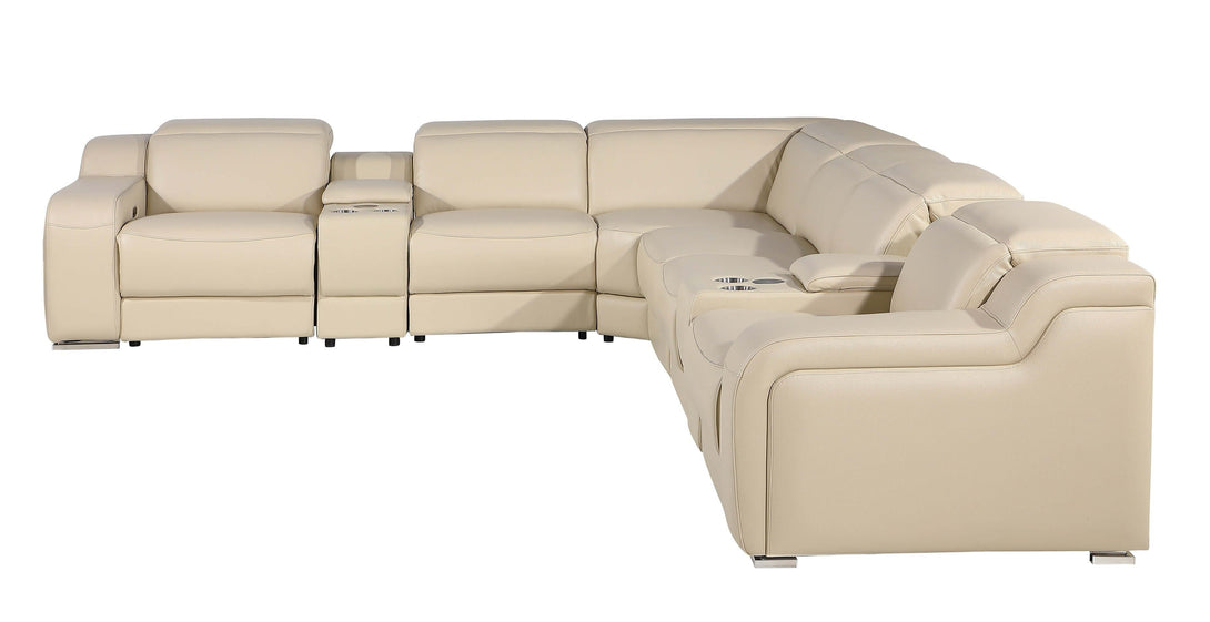 Divanitalia 1116 Modular Sectional in Beige with Power Recliners - View From Right Side