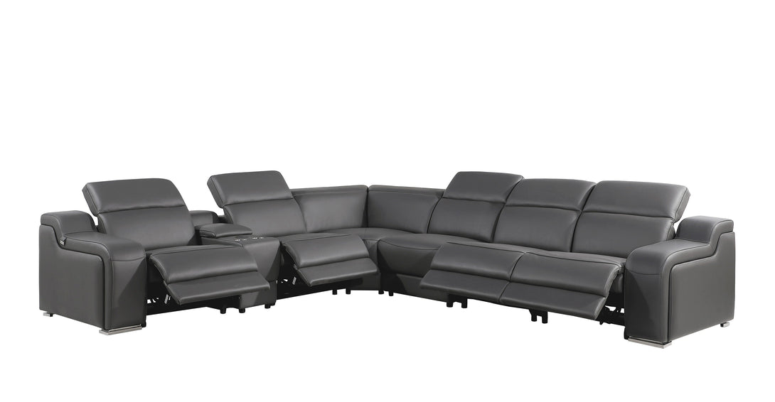 Divanitalia 1116 Modular Sectional in Dark Grey with Power Recliners - Featured Photo