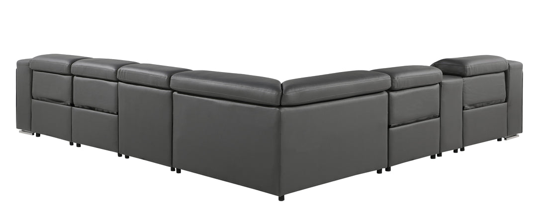 Divanitalia 1116 Modular Sectional in Dark Grey with Power Recliners - View from Rear