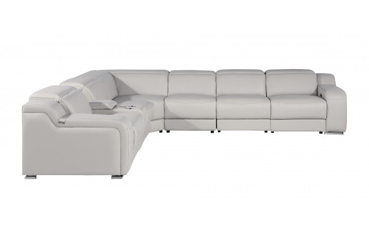 Divanitalia 1116 Modular Sectional in Light Grey with Power Recliners - View From the Left