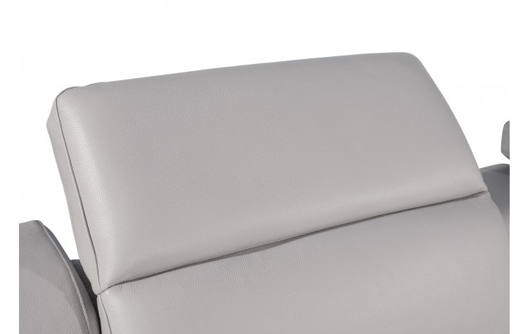 Divanitalia 1116 Modular Sectional in Light Grey with Power Recliners - View of Reclining, Adjustable Headrest