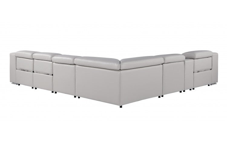 Divanitalia 1116 Modular Sectional in Light Grey with Power Recliners - View From Rear