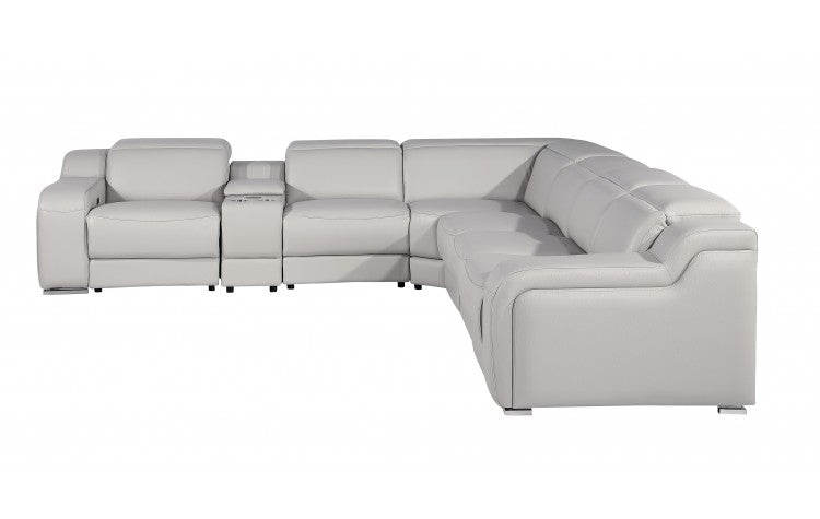 Divanitalia 1116 Modular Sectional in Light Grey with Power Recliners - View From the Right