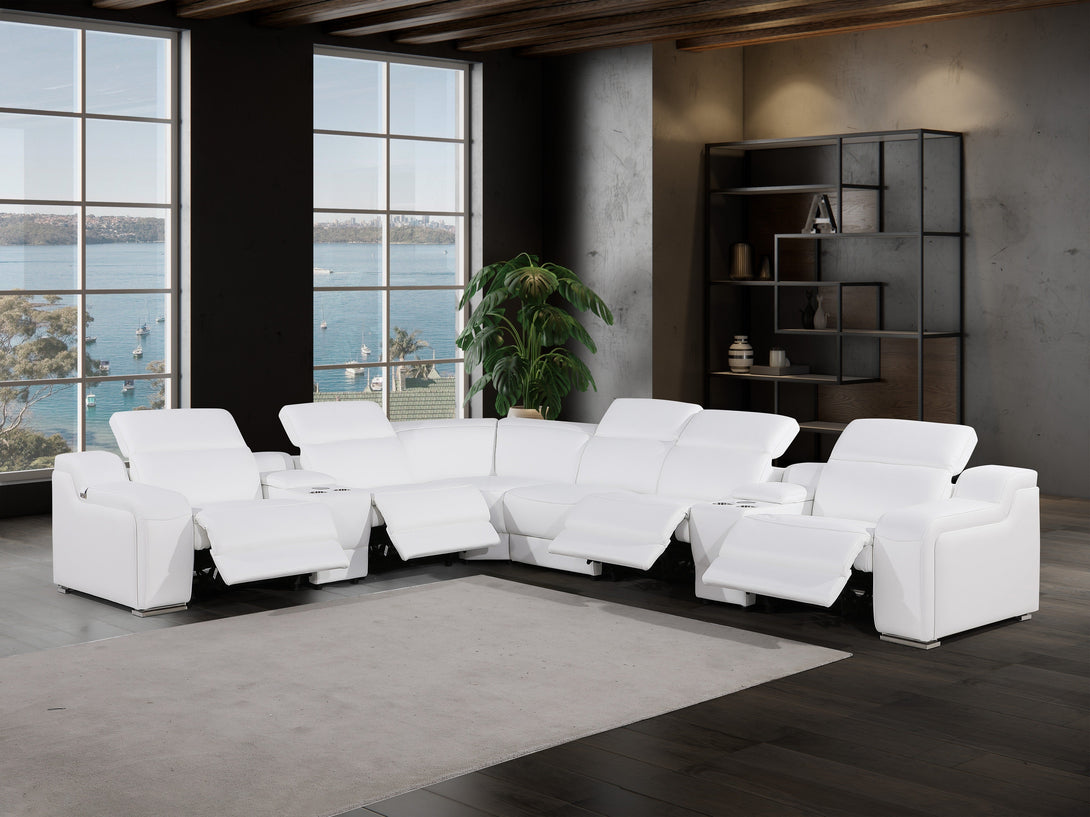 Divanitalia 1116 Modular Sectional in White with Power Recliners - View of Sectional in Demo Room